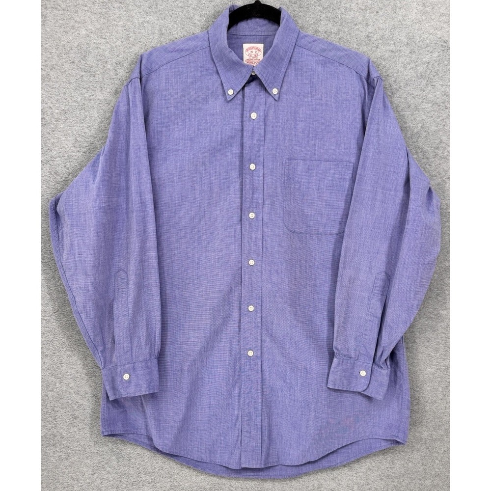 Brooks Brothers Mens Button Down Dress Shirt Blue Cotton Oxford 16 2